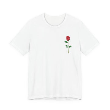 Rose Detail Unisex Jersey Tee, Casual Wear, Gift for Her