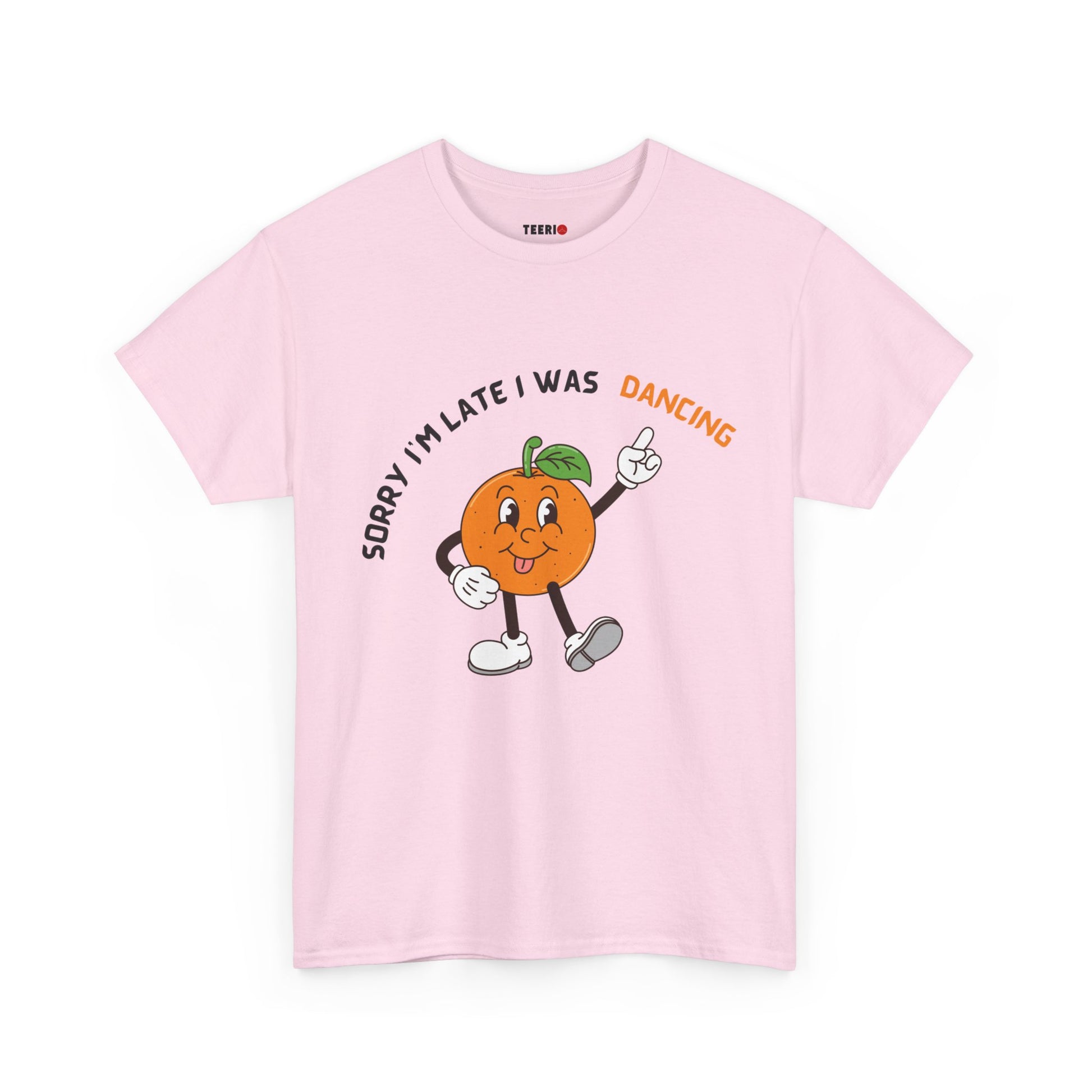 Dancing Orange Graphic Tee – Fun Citrus T-Shirt for Dance Lovers”