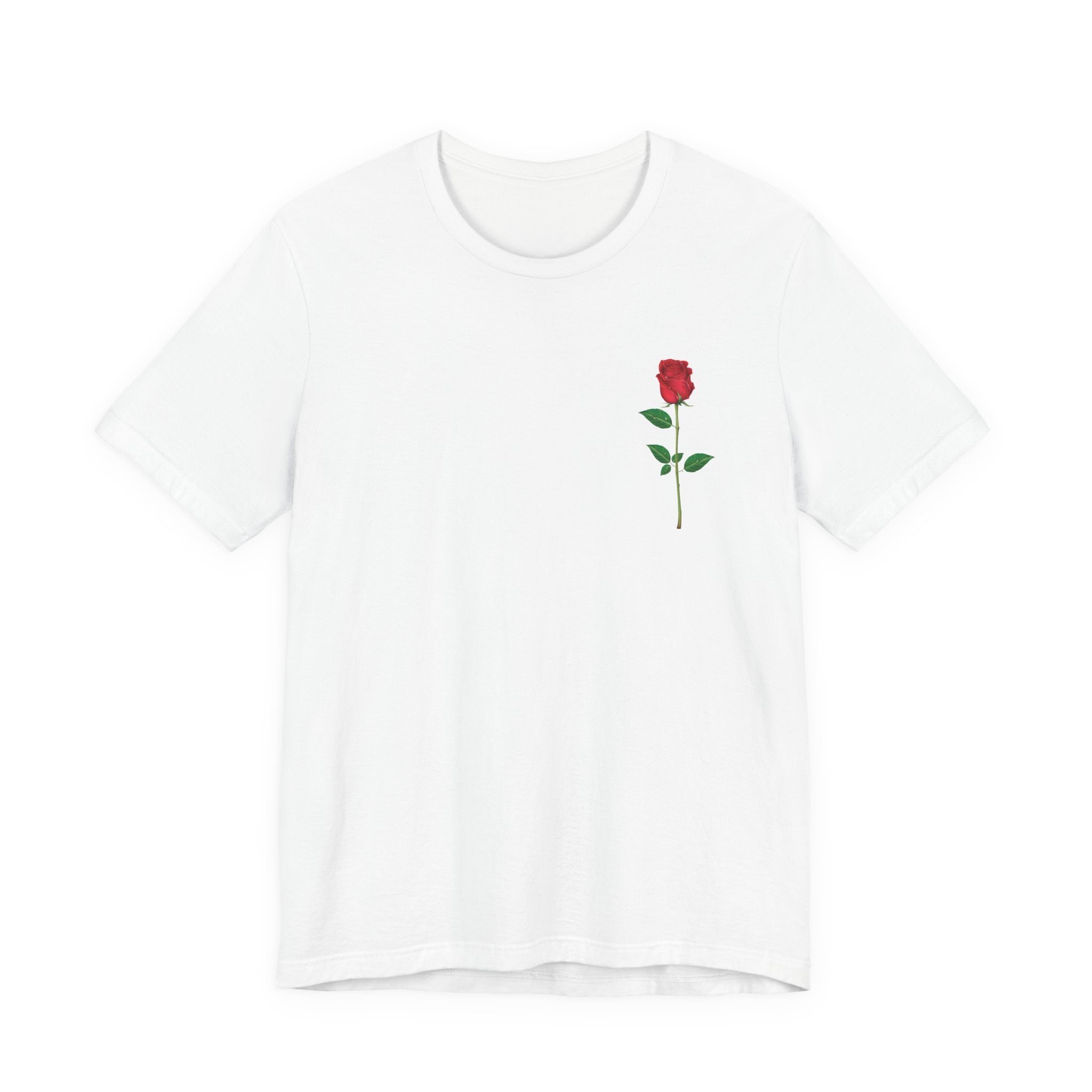 Rose Detail Unisex Jersey Tee, Casual Wear, Gift for Her