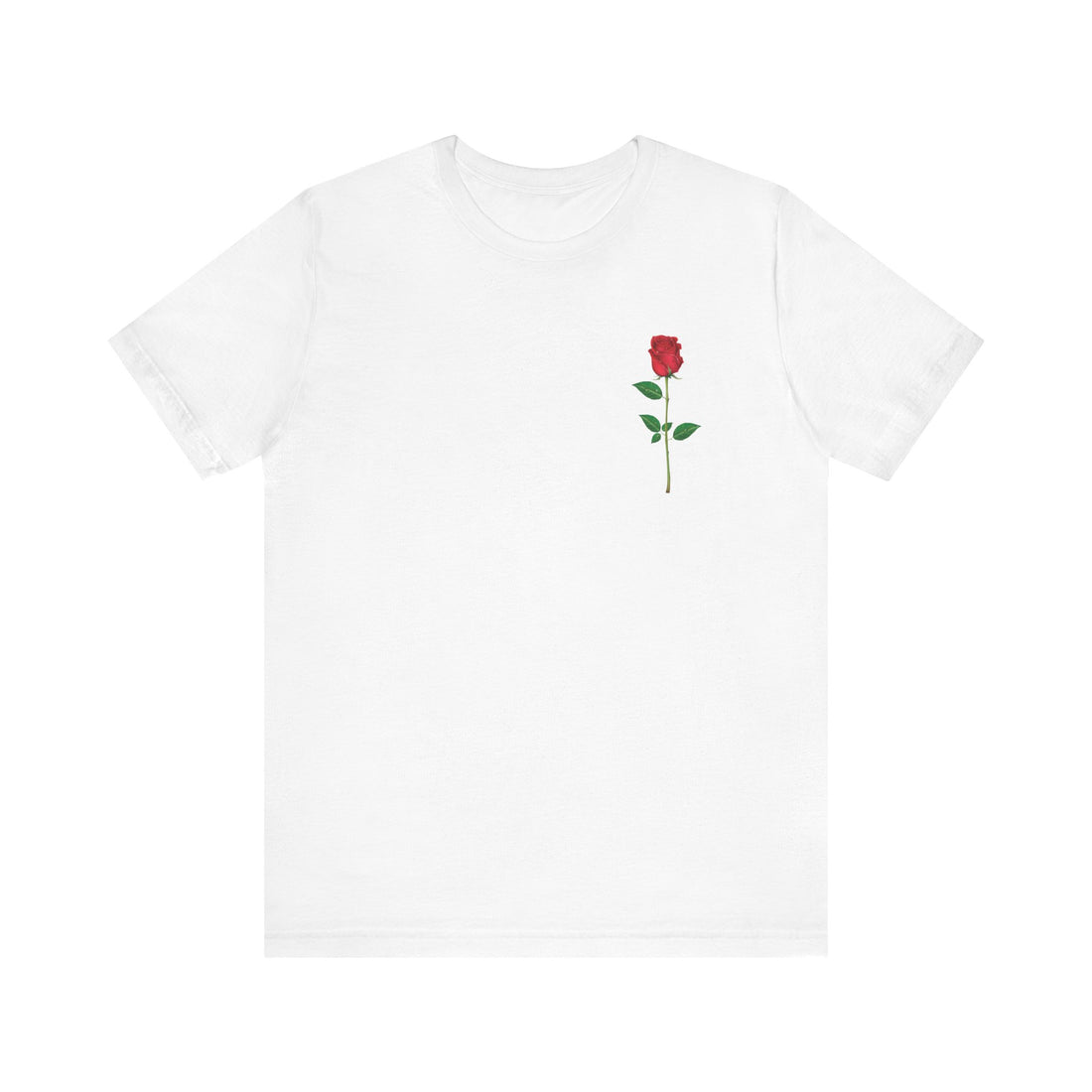Rose Detail Unisex Jersey Tee, Casual Wear, Gift for Her
