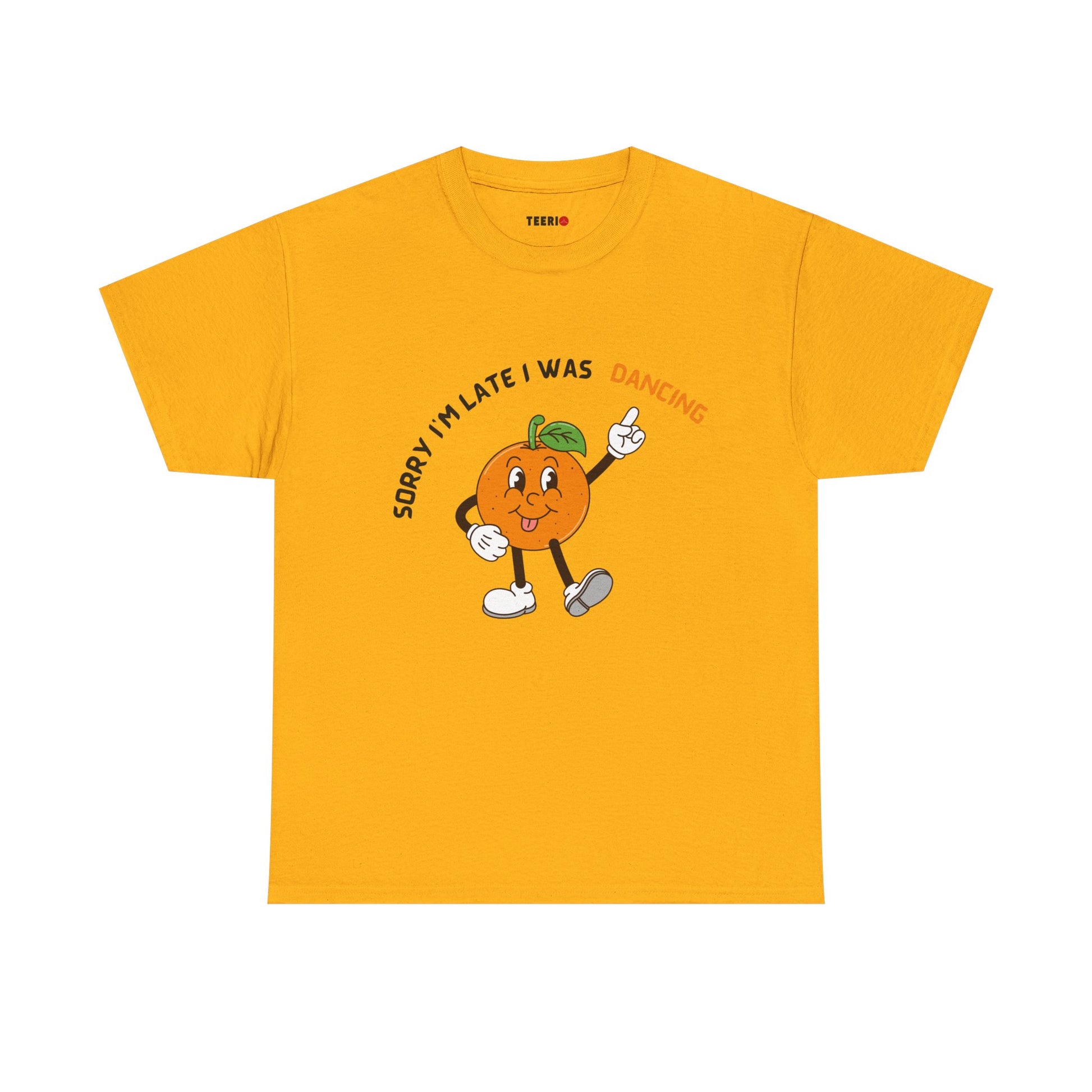 Dancing Orange Graphic Tee – Fun Citrus T-Shirt for Dance Lovers”