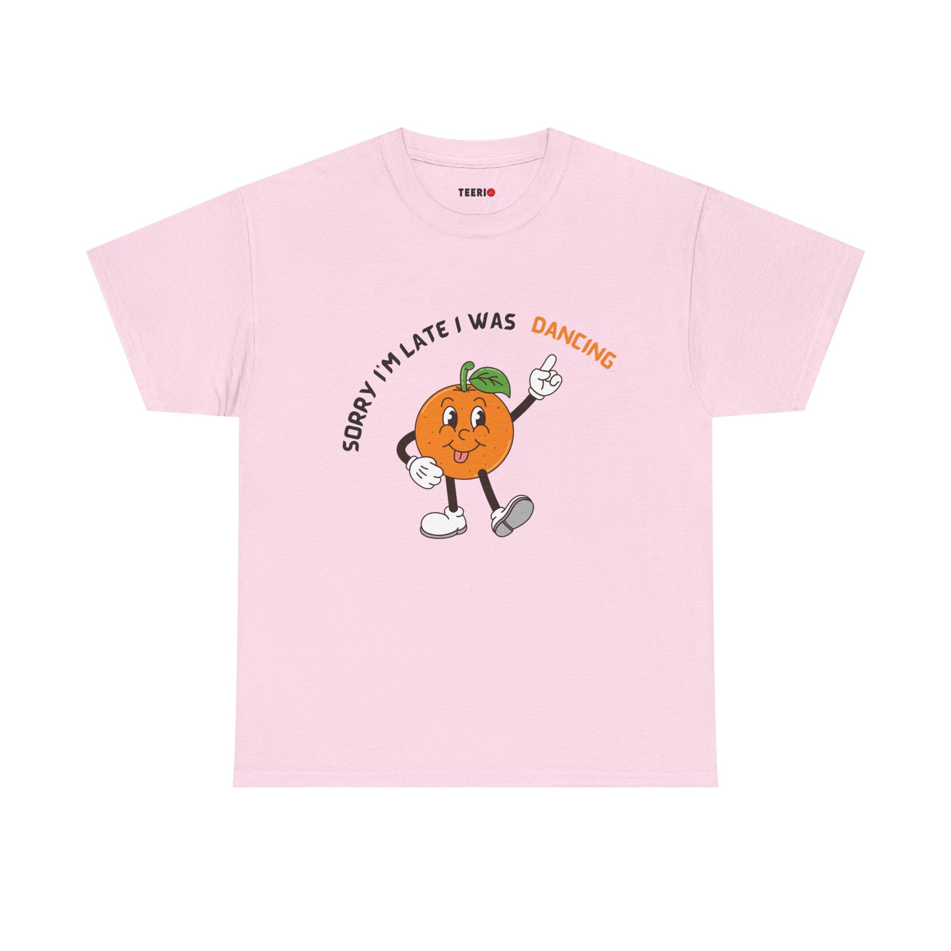 Dancing Orange Graphic Tee – Fun Citrus T-Shirt for Dance Lovers”