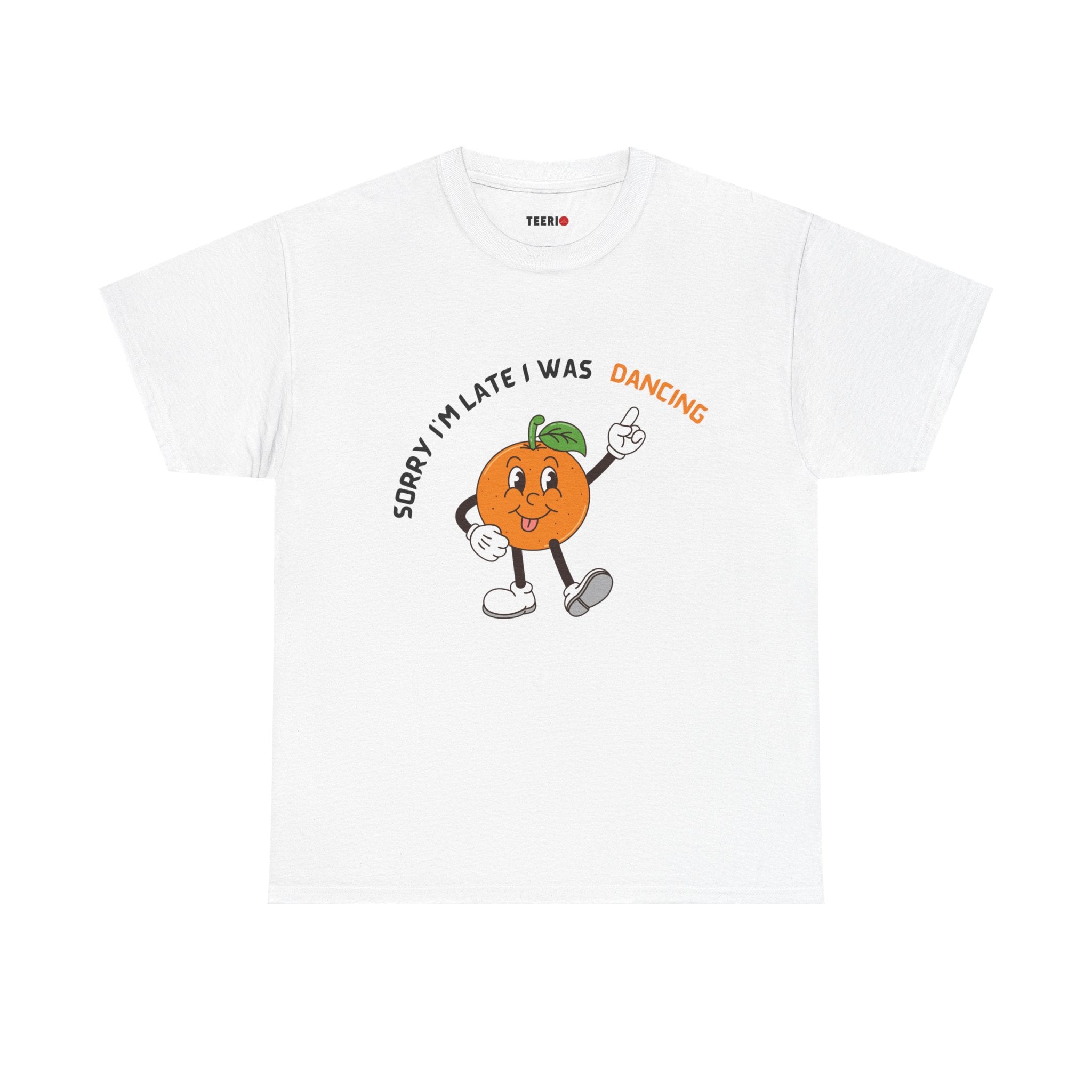 Dancing Orange Graphic Tee – Fun Citrus T-Shirt for Dance Lovers”
