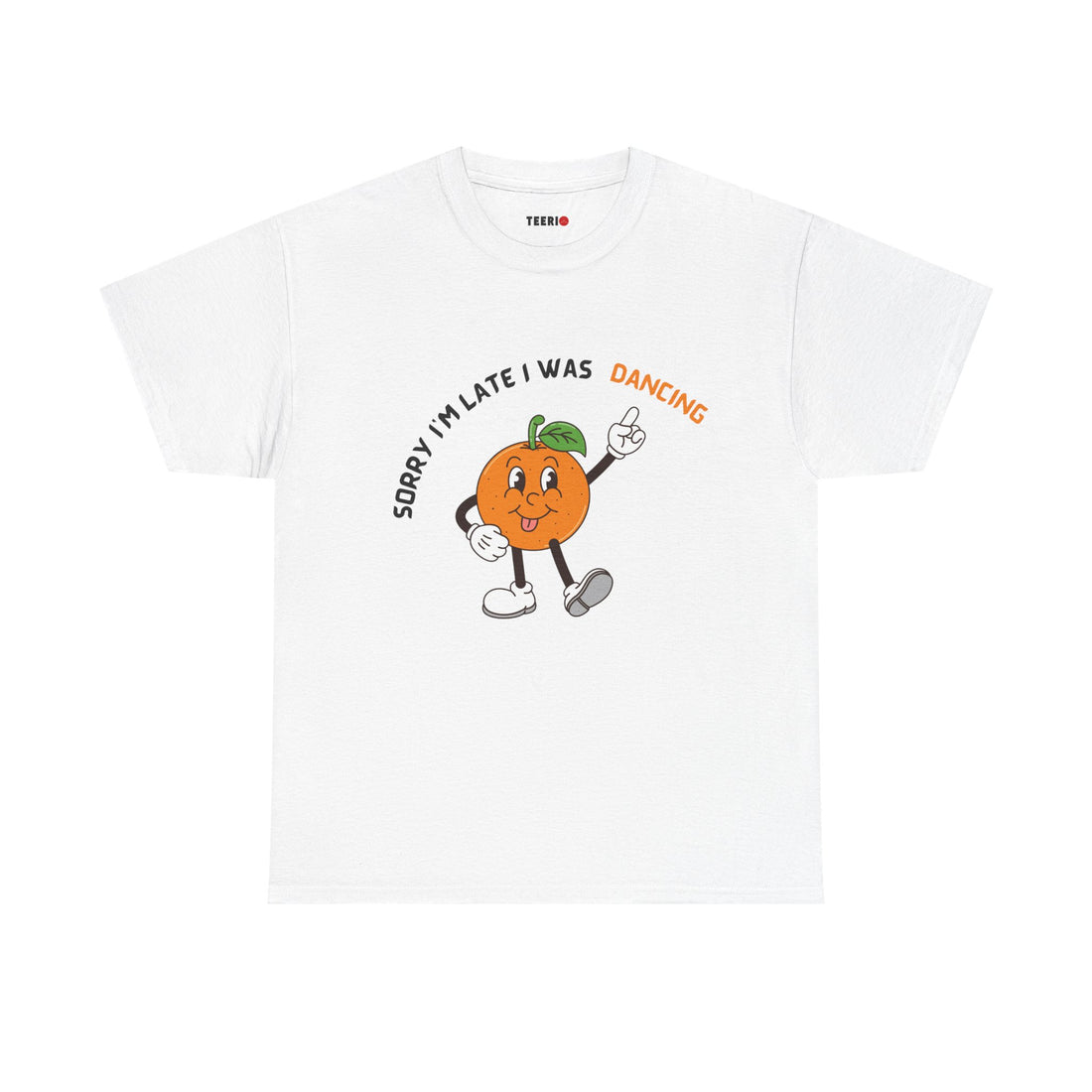 Dancing Orange Graphic Tee – Fun Citrus T-Shirt for Dance Lovers”