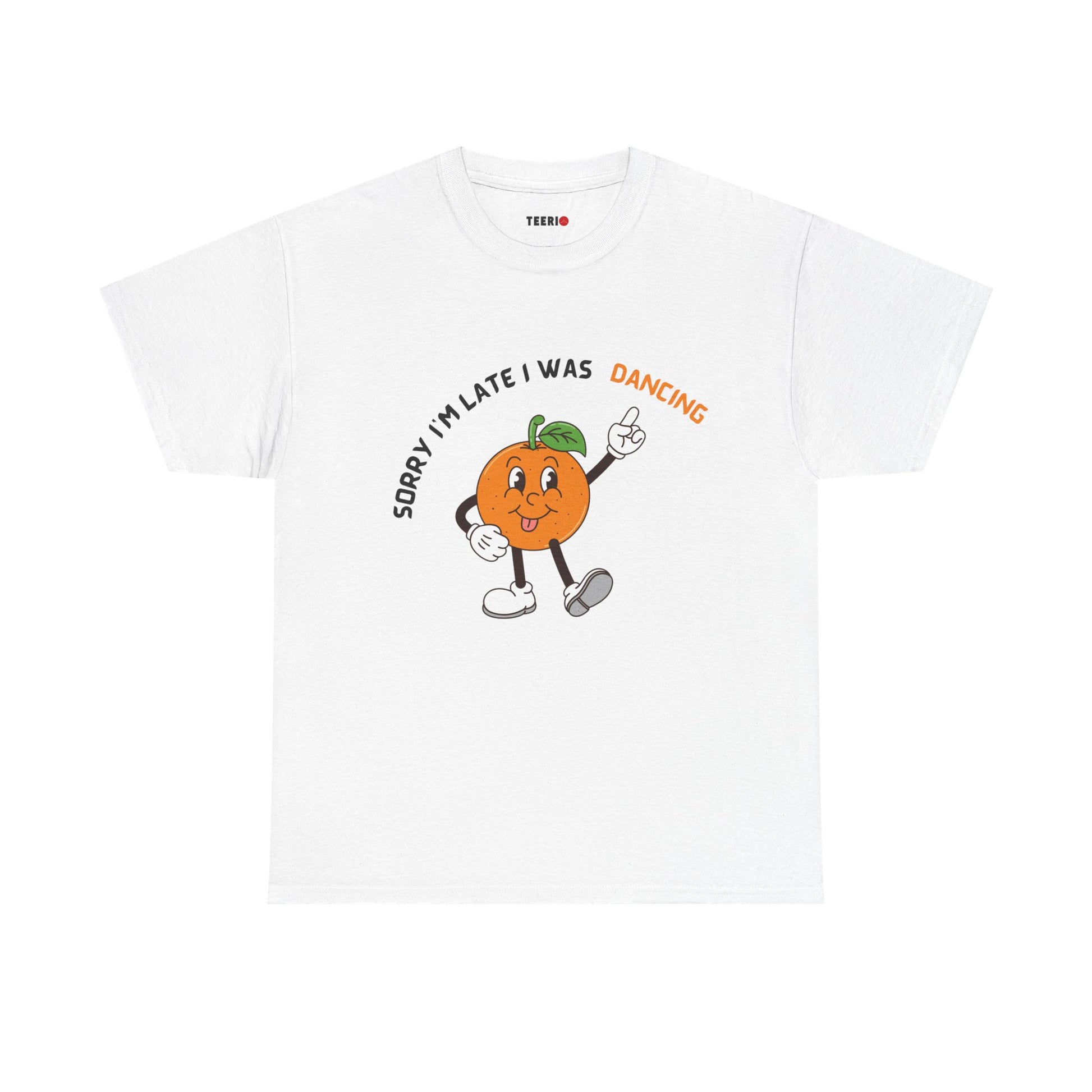 Dancing Orange Graphic Tee – Fun Citrus T-Shirt for Dance Lovers”