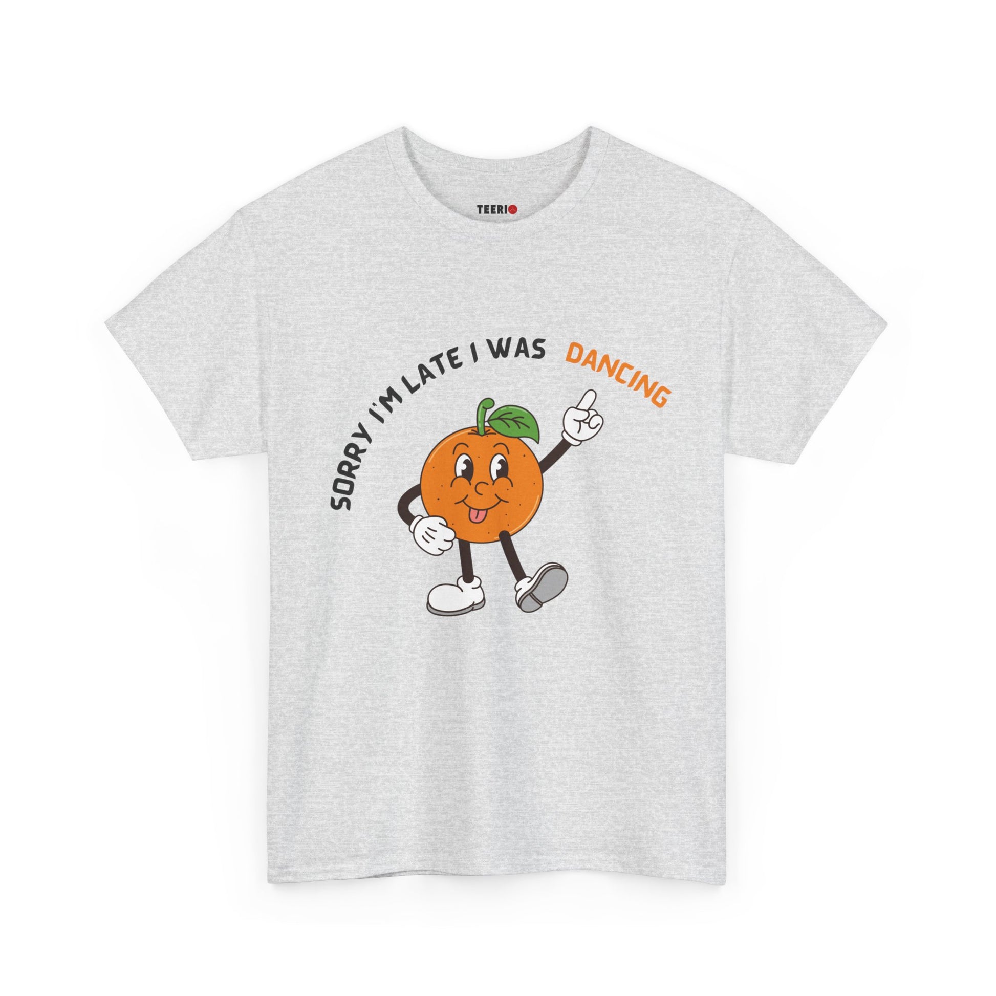 Dancing Orange Graphic Tee – Fun Citrus T-Shirt for Dance Lovers”