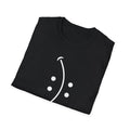 Black inspirational shirt for men and women by Teerio with a simple white curved line design