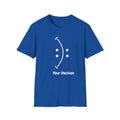 Teerio blue inspirational shirt for men and women with Your Decision smiley face design