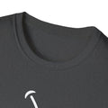 Close-up of dark gray Teerio T-shirt featuring an inspirational shirt for men and women design