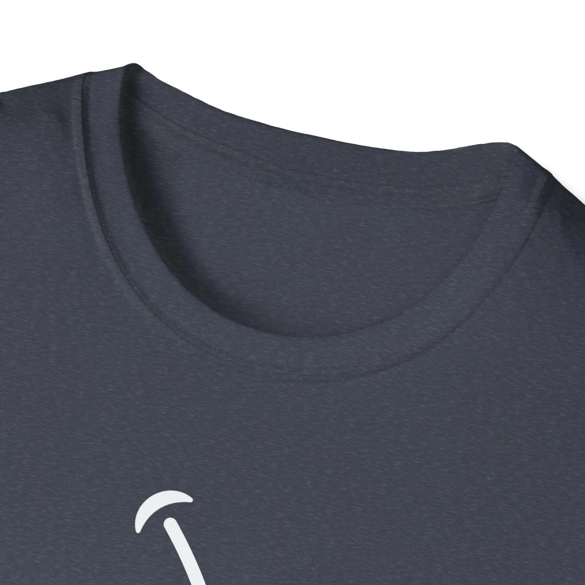 Close-up of Teerio black inspirational shirt for men and women with round neckline and printed design