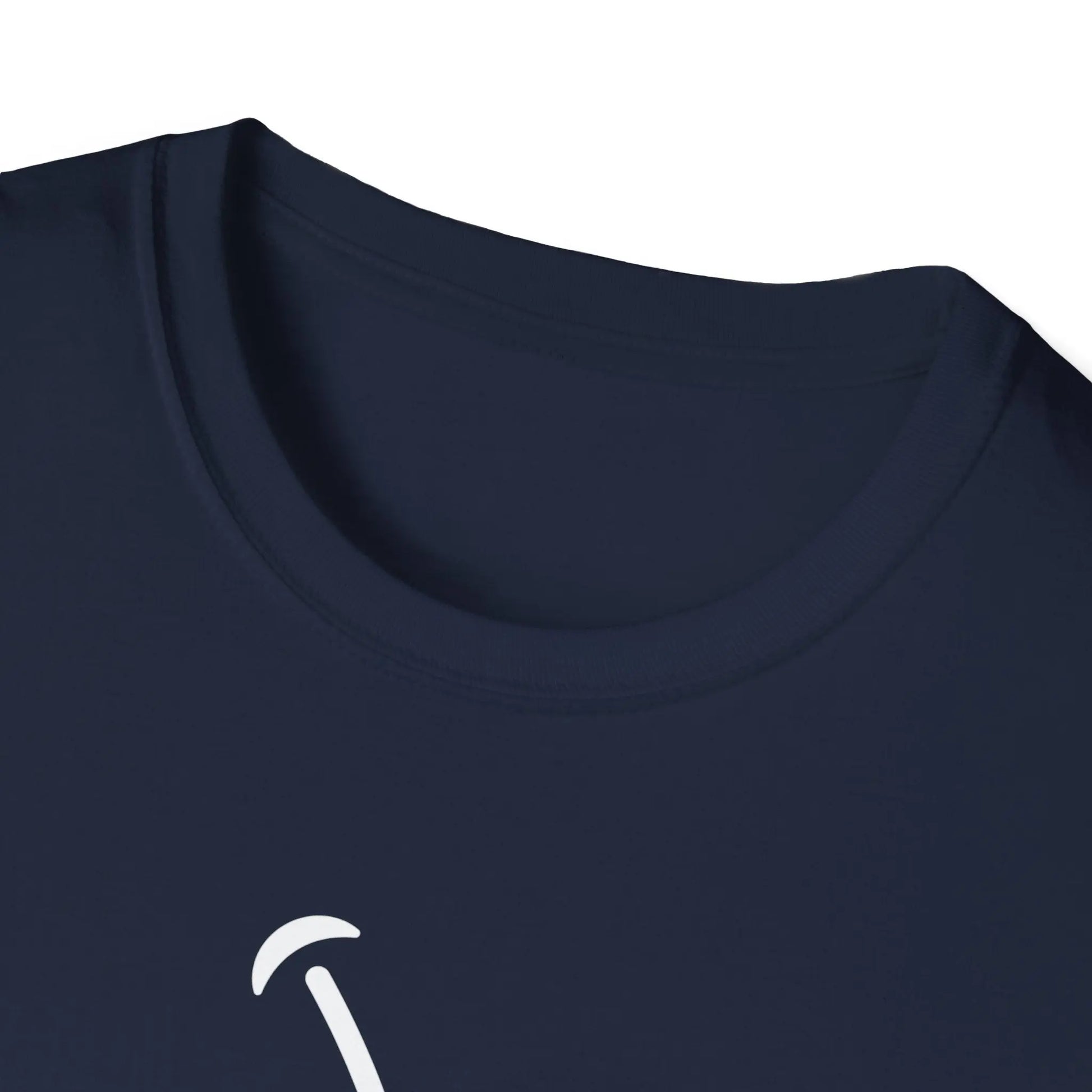 Navy blue Teerio t-shirt close-up featuring crew neck design and inspirational shirt for men and women