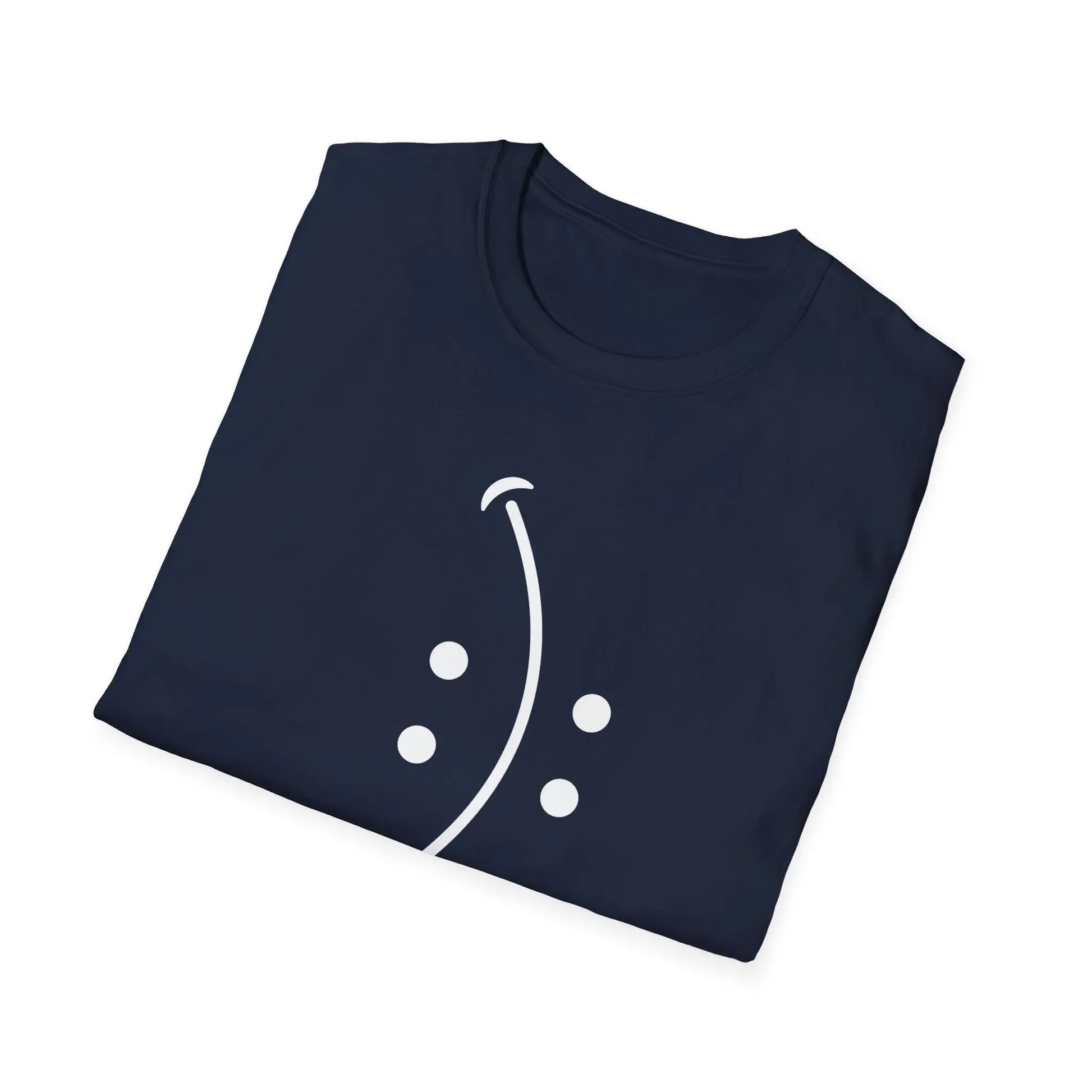 Teerio navy blue inspirational shirt for men and women with simple white abstract design