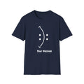 Teerio navy inspirational shirt for men and women with Your Decision graphic and smiley design