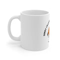 White Teerio quirky dance themed mug with funny cat and sorry I'm late print